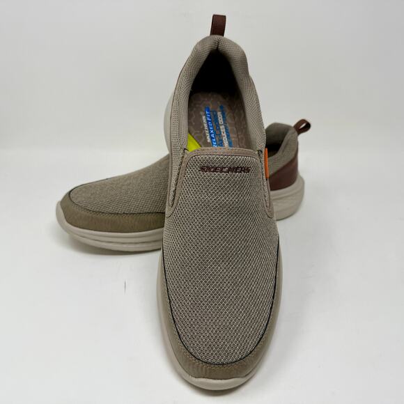 Skechers Brand New W. Box RF Slade Lucan Slip Ons Mens Sz 12 Khaki S-1528 Casual - Picture 11 of 16